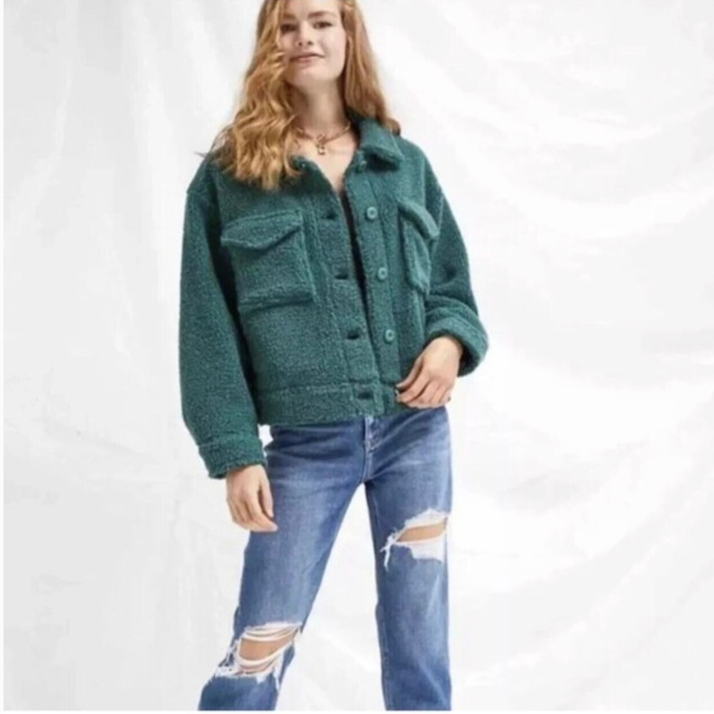 NWOT American Eagle Cropped Sherpa Jacket